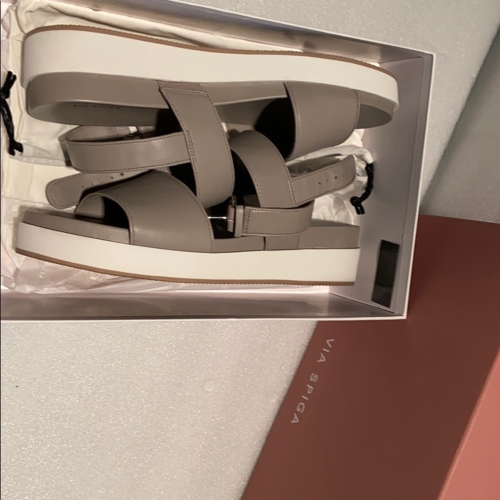 Via Spiga - Women’s Davi Leather Platform Sandals.